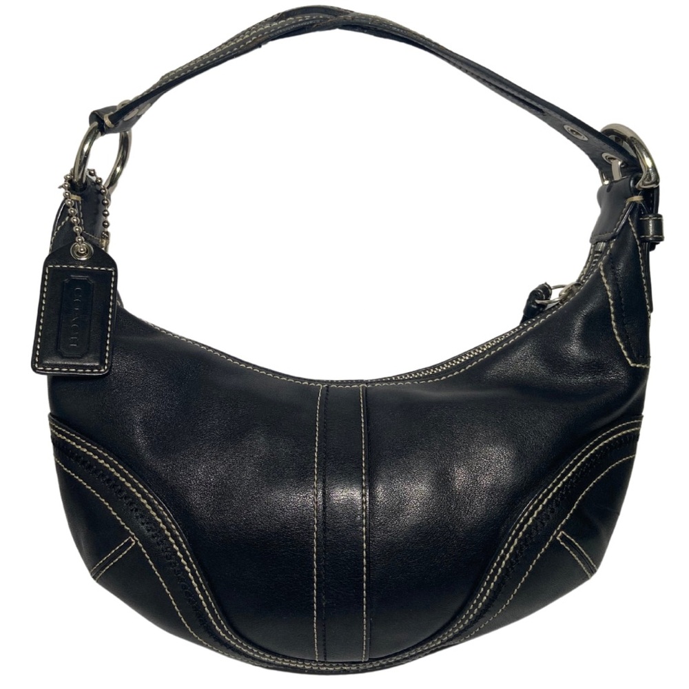 Vintage Coach L0669-10574 Soho Black Leather Shoulder Bag Purse Rare Y2K